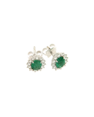 Earrings Woman in Emerald and Diamonds E79PN001/SM035