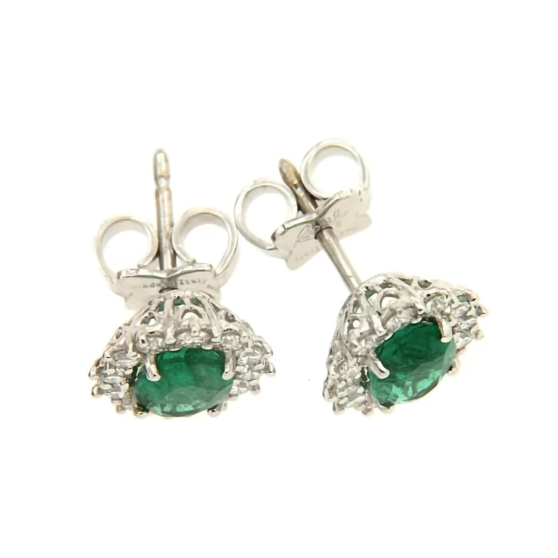 Recarlo Women's Earrings Emeralds & Diamonds E79PN001/SM035