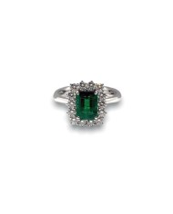 Recarlo Women's Ring with Emerald and Diamonds R79CC057/SM050