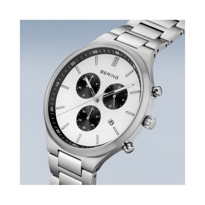 Cronografo uomo al quarzo Bering Titan 11743-704 Bianco