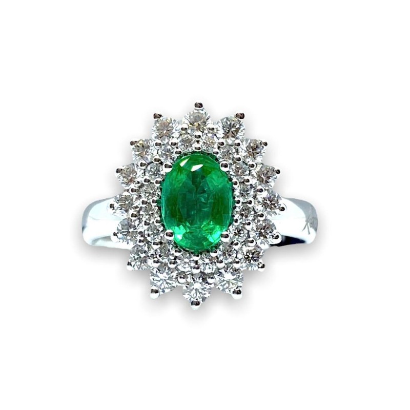 Recarlo Women's Ring with Emerald and Diamonds R79CC144/SM045
