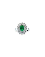 Recarlo Women's Ring with Emerald and Diamonds R79CC144/SM045