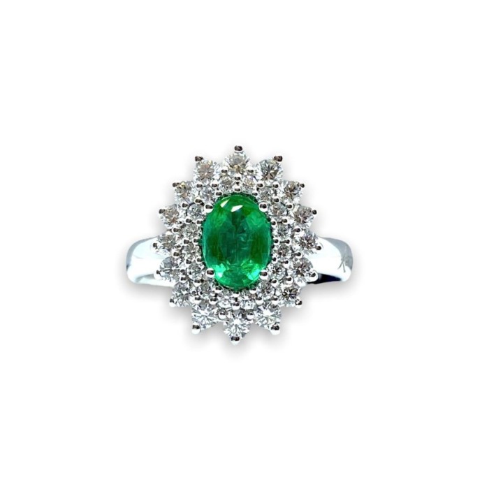 Recarlo Women's Ring with Emerald and Diamonds R79CC144/SM045