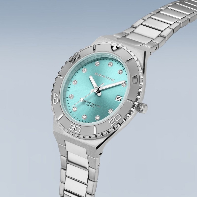 Bering Classic 18936-707 Aqua green women's quartz watch