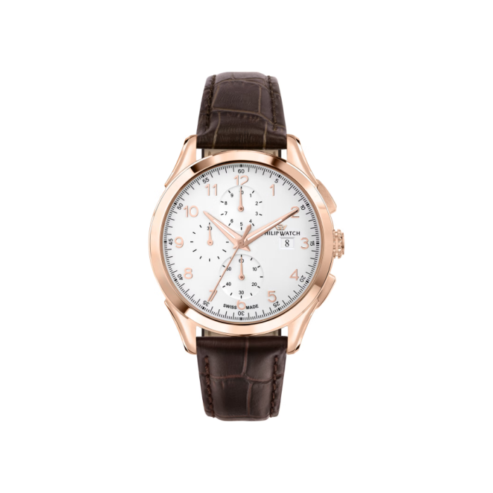 Cronografo uomo al quarzo Philip Watch Roma R8271217001 Bianco
