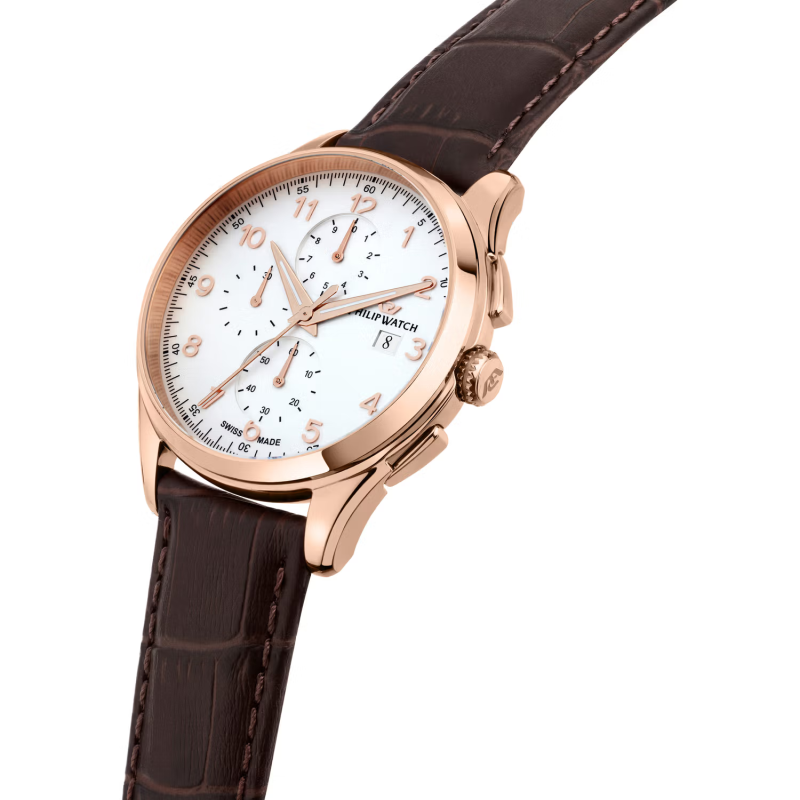 Cronografo uomo al quarzo Philip Watch Roma R8271217001 Bianco