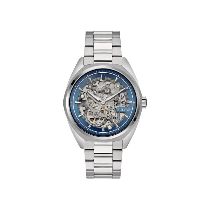 Orologio uomo meccanico Bulova Surveyor Skeleton 96A292 Blu