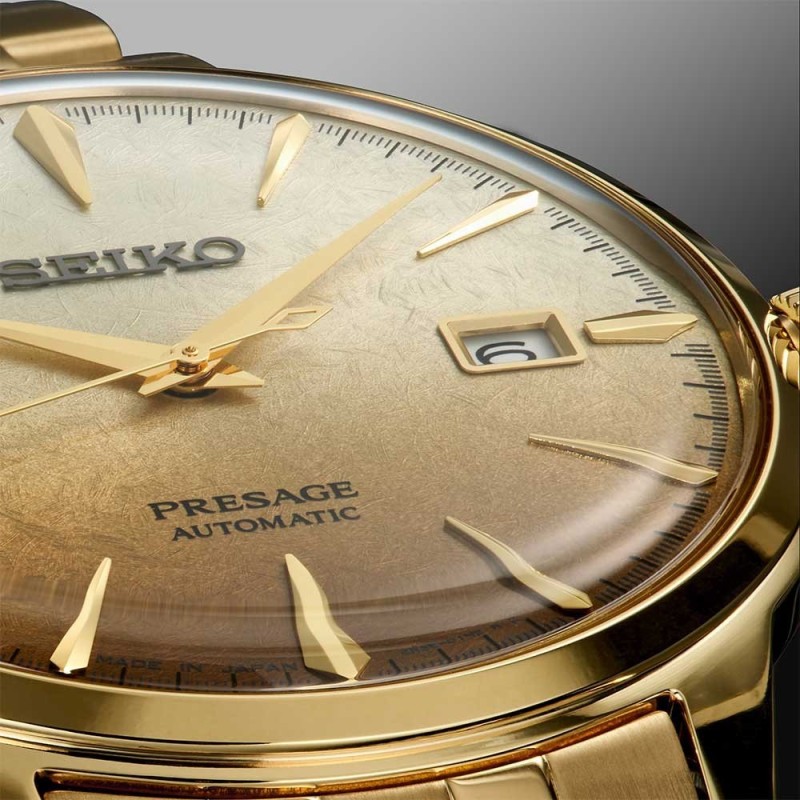 Men's Automatic Watch Seiko Presage SRPK46 Vintage Gold