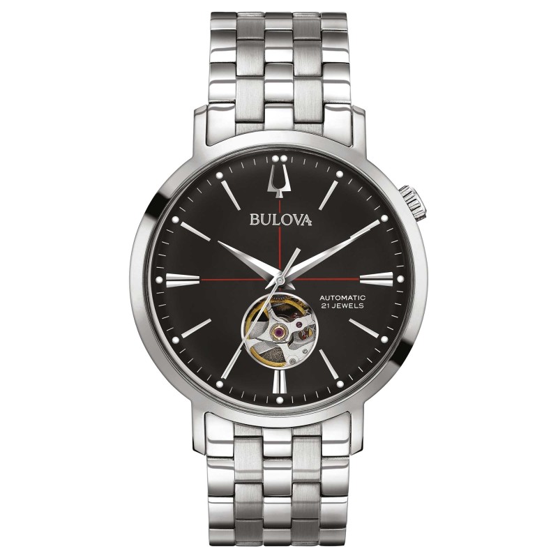 Bulova Orologio Uomo Automatico Aerojet 96A199 Nero