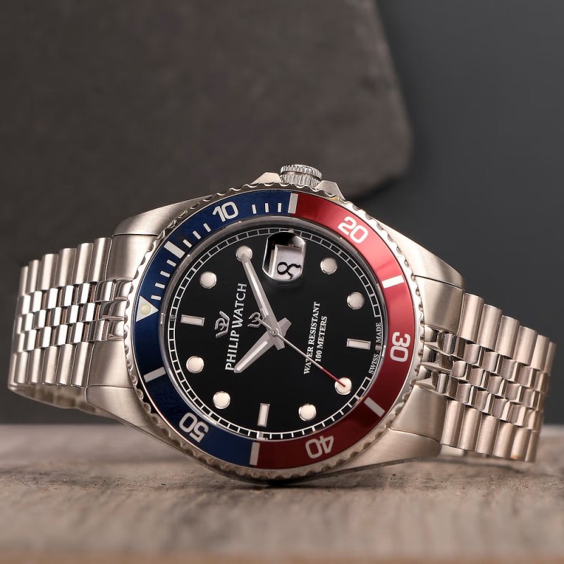 Quartz men's watch Philip Watch Caribe Sport R8253597088 Black