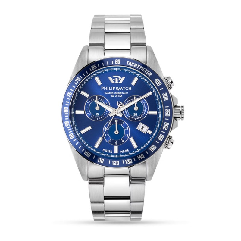 Quartz men's  chronograph Philip Watch Caribe Sport R8273607005 Blue