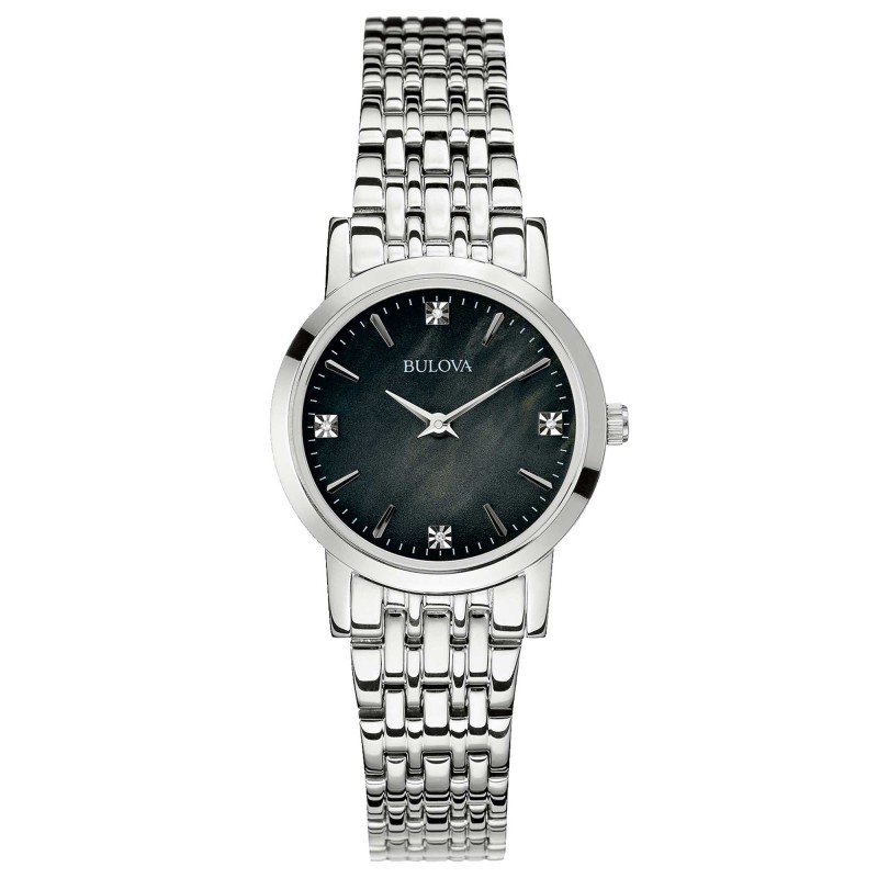 Women's Quartz Watch Bulova Classic Lady 96P148 Black Mother of Pearl