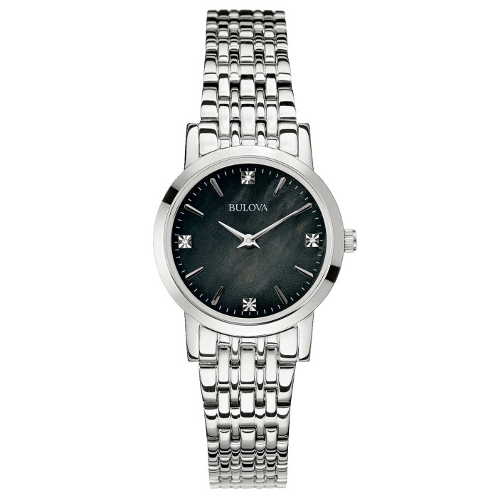 Women's Quartz Watch Bulova Classic Lady 96P148 Black Mother of Pearl