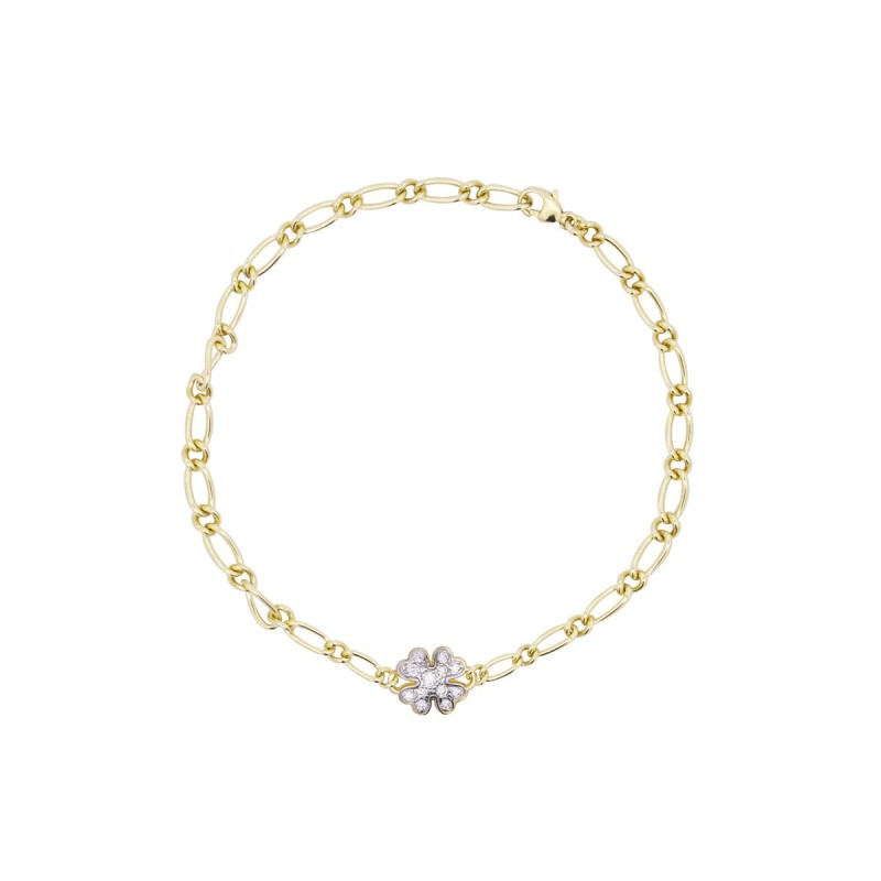 Rue des Mille Chain and Clover Shapes BRZ-020 M1 Bracelet