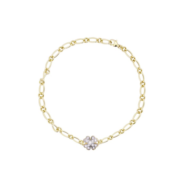 Rue des Mille Chain and Clover Shapes BRZ-020 M1 Bracelet