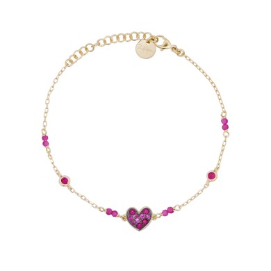 Bracelet Rue des Mille with heart and colorful chestnuts Stardust Ten BRZ-018 M1