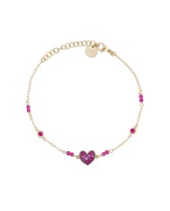 Bracelet Rue des Mille with heart and colorful chestnuts Stardust Ten BRZ-018 M1