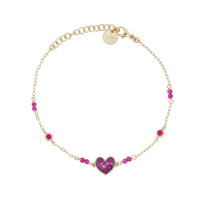 Bracelet Rue des Mille with heart and colorful chestnuts Stardust Ten BRZ-018 M1