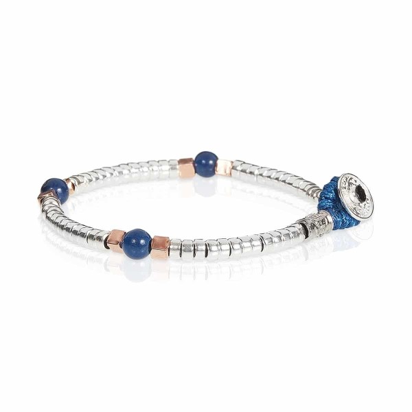 Bracciale uomo Gerba in argento e perle di agata blu Mon Amour 37 MA37