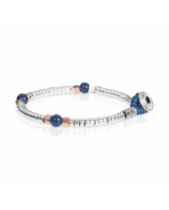 Men's Bracelet Gerba Silver and Blue Agate Pearls Mon Amour 37 MA37