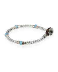 Men's Bracelet Gerba Silver and Turquoise Stones Silver Collection BRN03