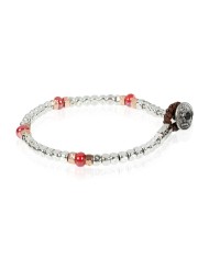 Men's Bracelet Gerba silver and red murrine Silver Ceramic BRN02