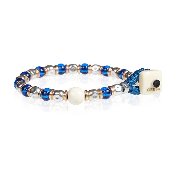 Bracciale uomo Gerba in argento e murrine blu BRN12