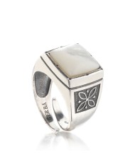 Men's Ring Gerba Chevalier with Stone Mother of Pearl marble 203/10