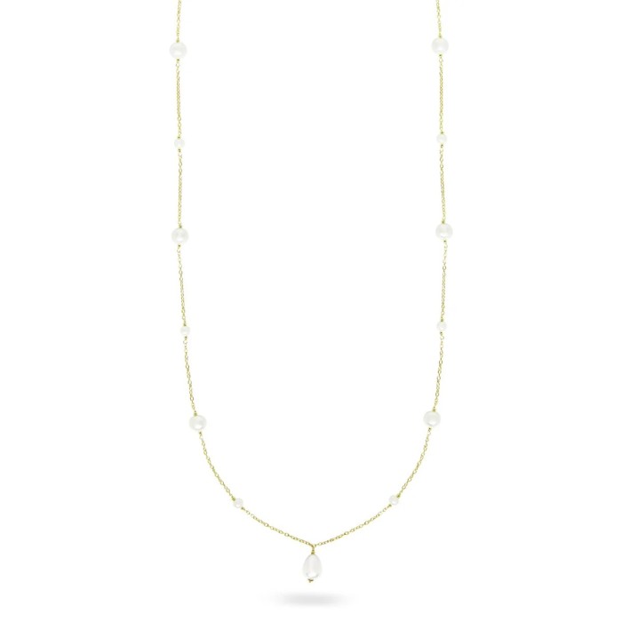 Women's long necklace Rue des Mille with drop pearl Whiteside CL-019 M3