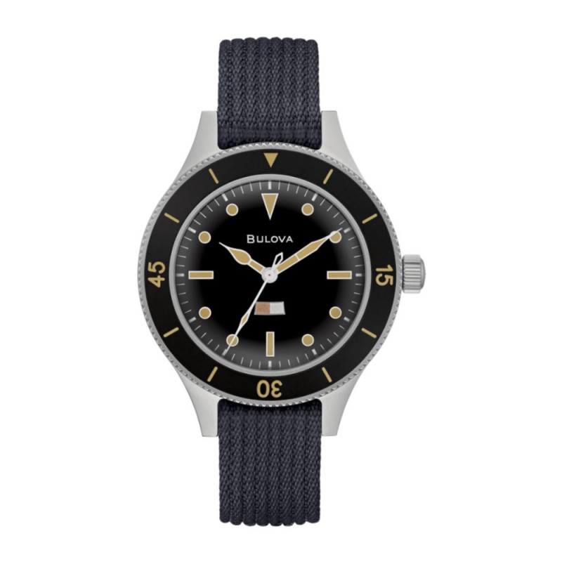 Orologio uomo automatico Bulova Military Ship 98A266 Nero