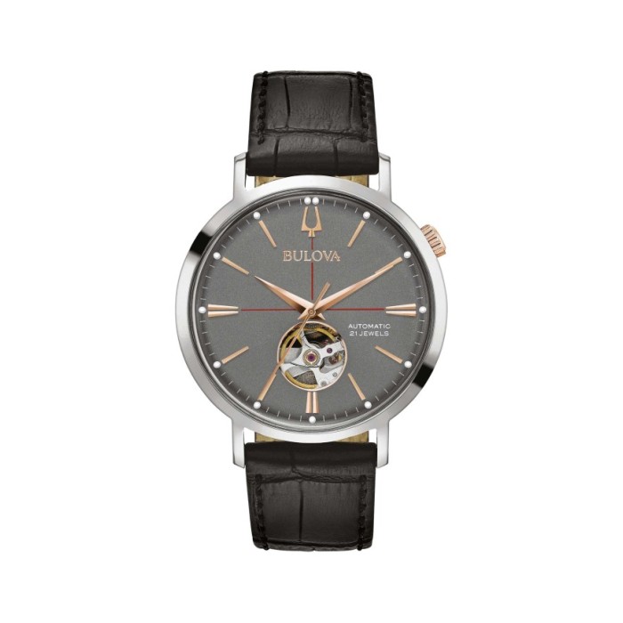 Bulova Orologio Uomo Automatico Aerojet 98A187 Antracite