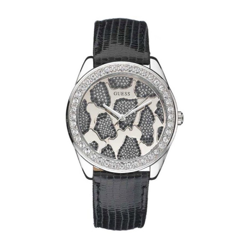 Women's Quartz Watch Guess 3D Animal W0056L1 Silver and Black