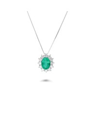 Women's Pendant Recarlo with emerald and diamonds P79CC001/SM050-45