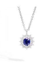 Women's Pendant Recarlo Camellia with sapphire and diamonds P77CC001/ZB-45
