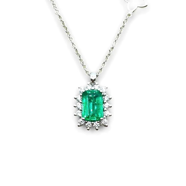Pendente da donna Recarlo con smeraldo e diamanti P03CC167/SM040-45