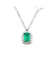 Women's Pendant Recarlo with emerald and diamonds P03CC167/SM040-45