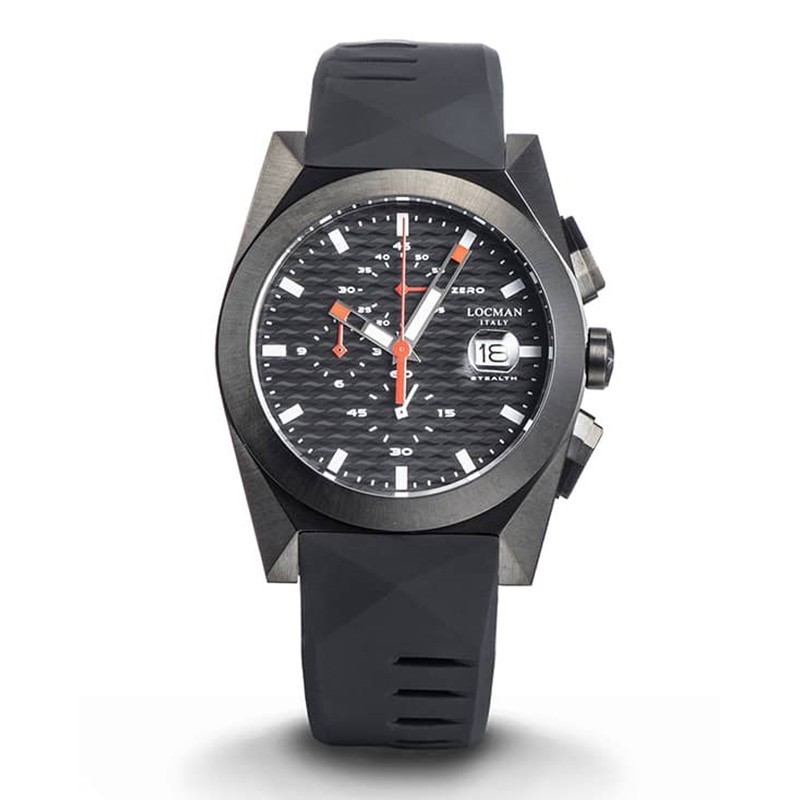 Locman Quartz Men's Chronograph Stealth 0812K01S Black