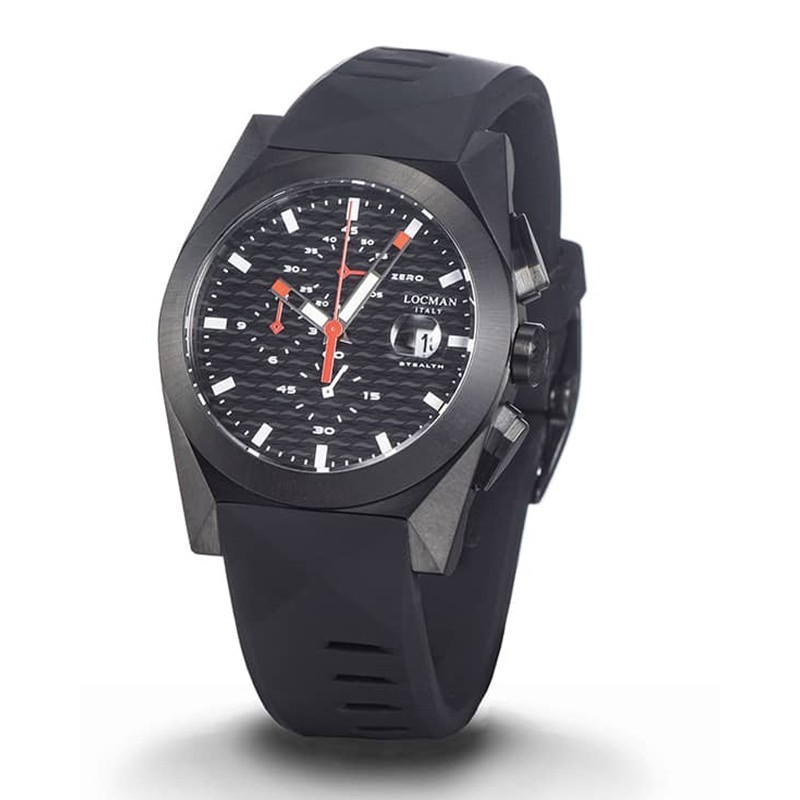 Locman Quartz Men's Chronograph Stealth 0812K01S Black