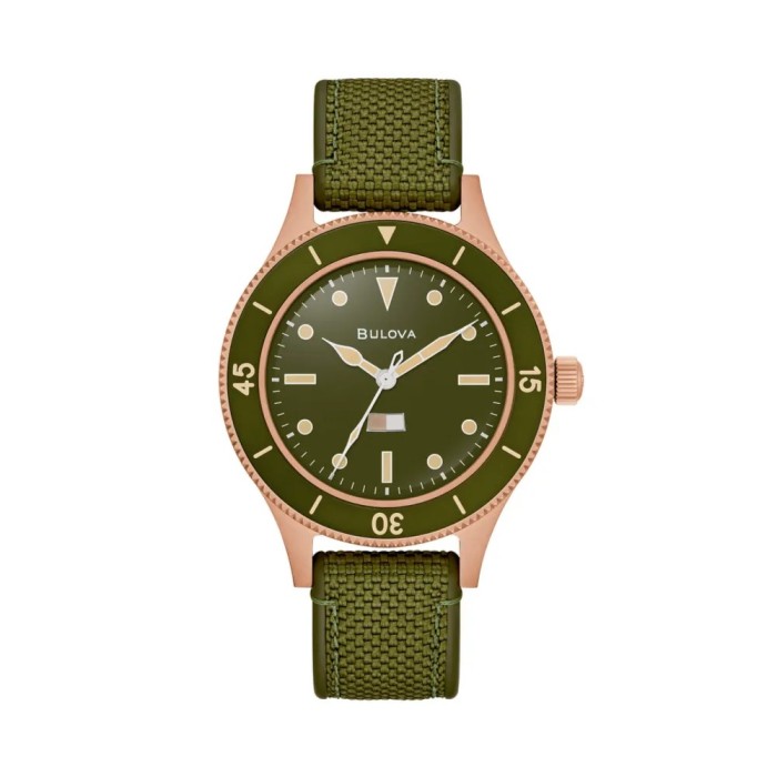 Men's Watch Automatic Bulova Military Ships 98A324