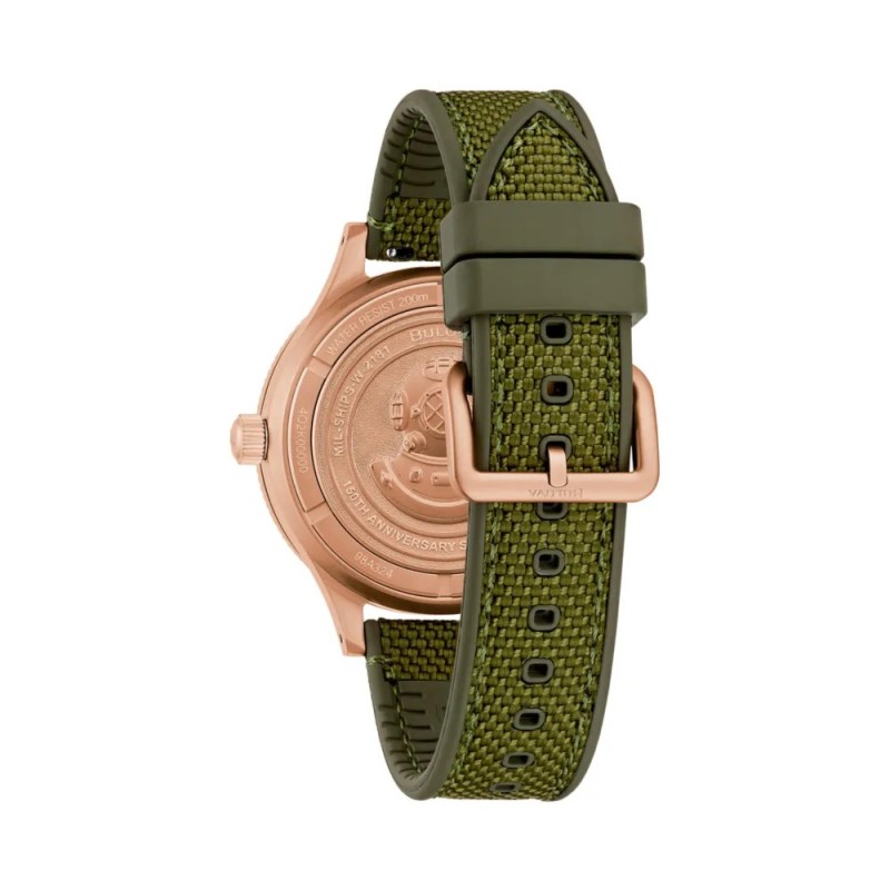 Men's Watch Automatic Bulova Military Ships 98A324