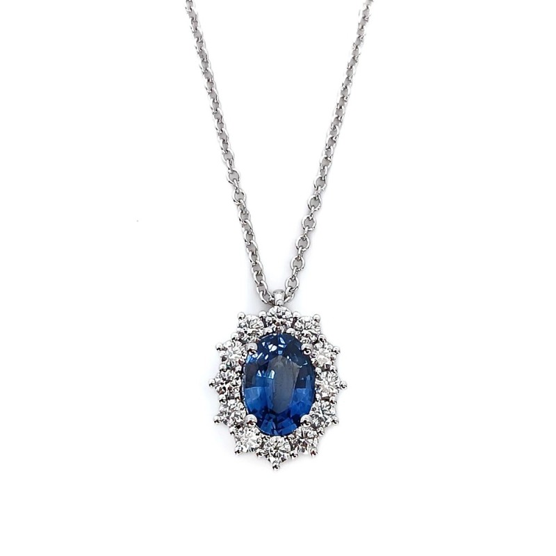 Women's pendant Recarlo with sapphire and diamonds P79CC001/ZB045-45