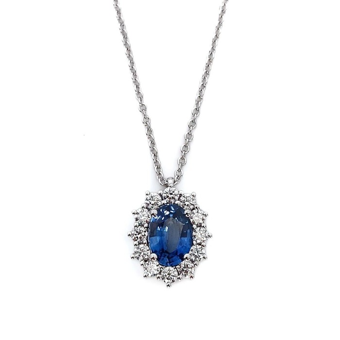 Women's pendant Recarlo with sapphire and diamonds P79CC001/ZB045-45