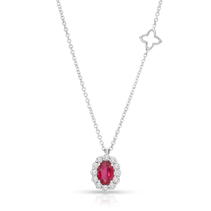 Women's white gold pendant Recarlo with ruby and diamonds P79CC002/RB020-45