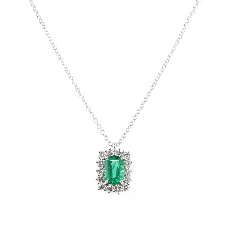 Women's pendant Recarlo with emerald and diamonds P79CC008/SM060-45