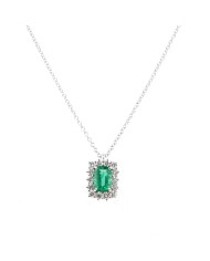 Women's pendant Recarlo with emerald and diamonds P79CC008/SM060-45