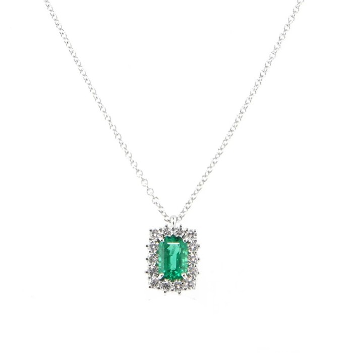 Women's pendant Recarlo with emerald and diamonds P79CC008/SM060-45