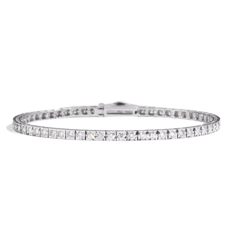 Recarlo Women's Bracelet White Gold and Diamonds Face Cube