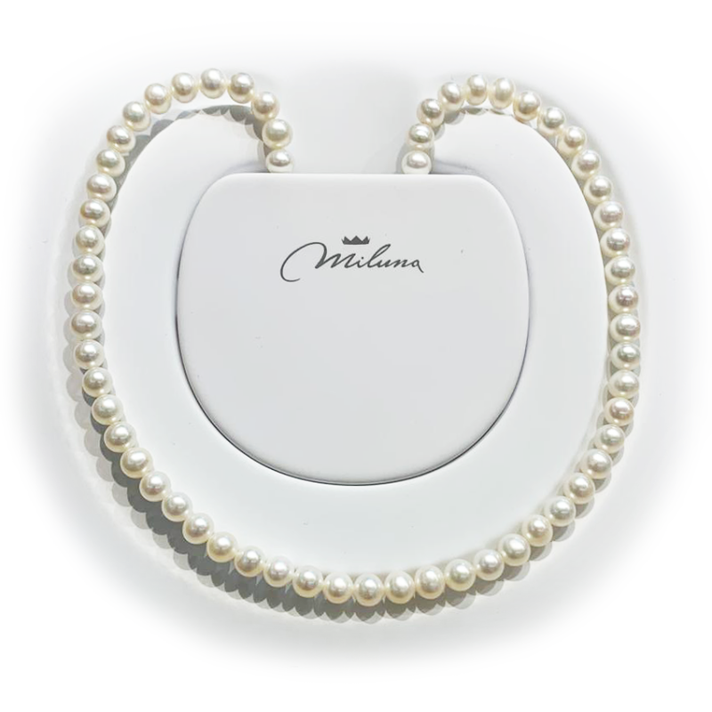 Necklace of white pearls of the Orient Miluna PCL4198V