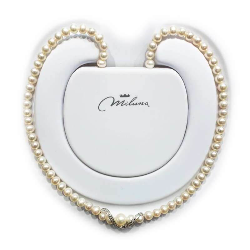 Pearl and diamond necklace Miluna PCL5531V
