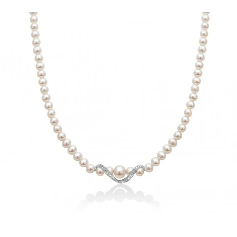 Pearl and diamond necklace Miluna PCL5531V